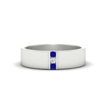 Load image into Gallery viewer, 3-stone-sapphire-wedding-anniversary-band-for-men-in-white-gold-fdm8111bgsabl-nl-wg.jpg
