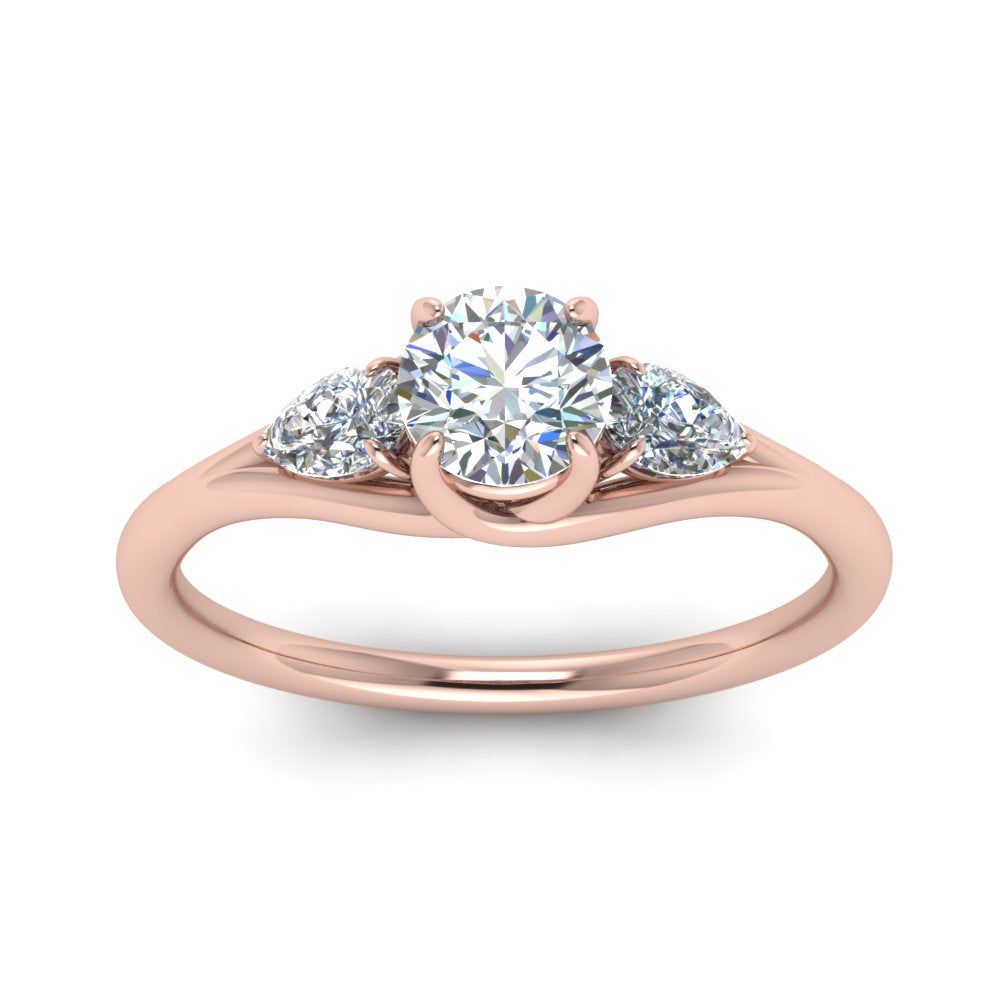 Round And Pear Shape Trellis Ring