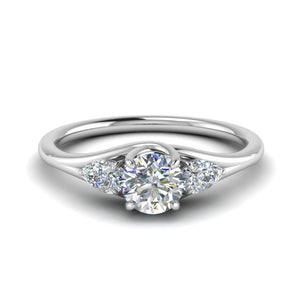 Round And Pear Shape 3 Stone Trellis Ring