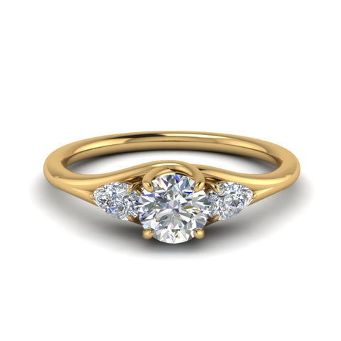 Round And Pear Shape 3 Stone Trellis Ring