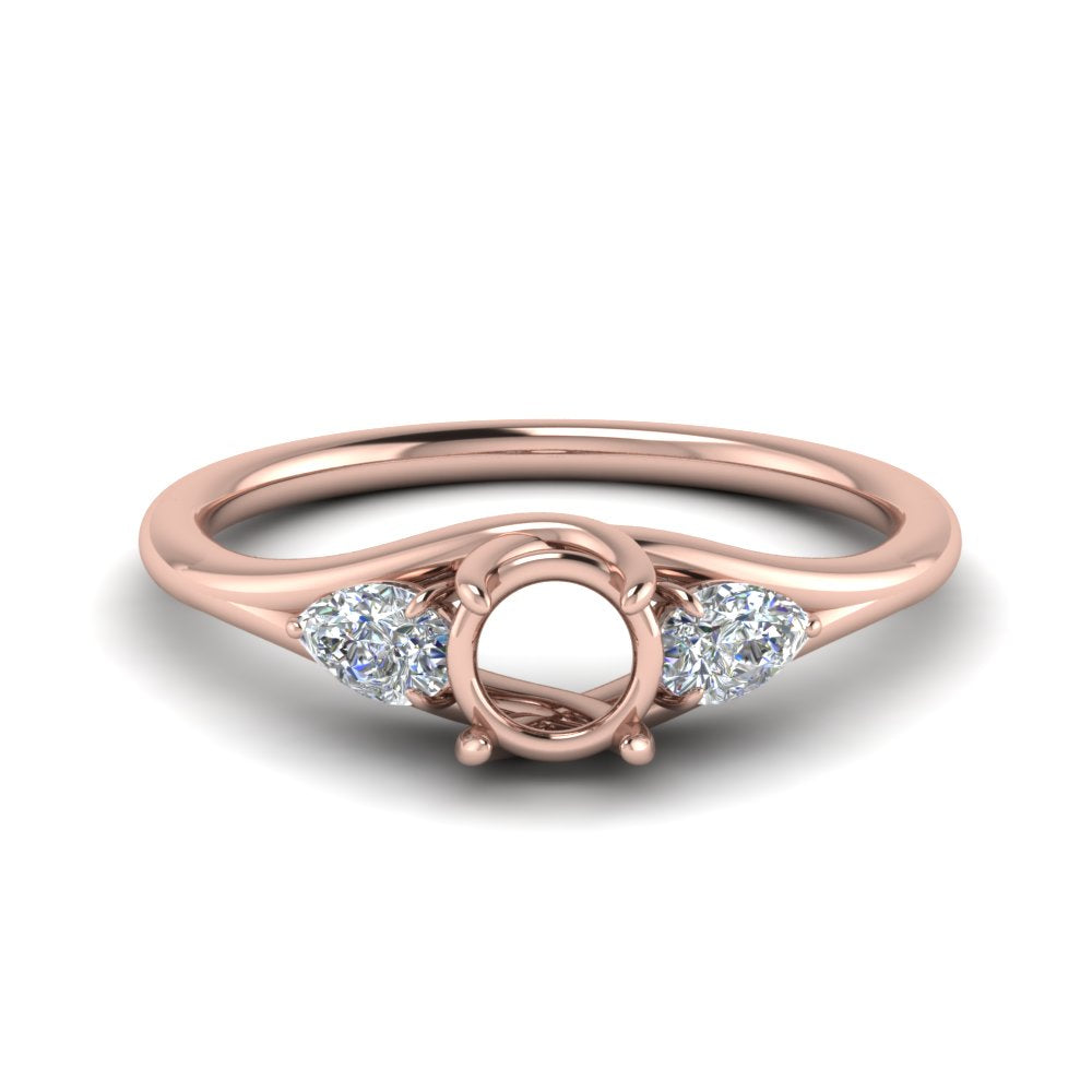 Semi Mount Round And Pear Shape Trellis Ring