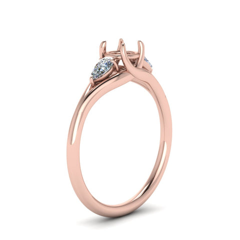 Semi Mount Round And Pear Shape Trellis Ring