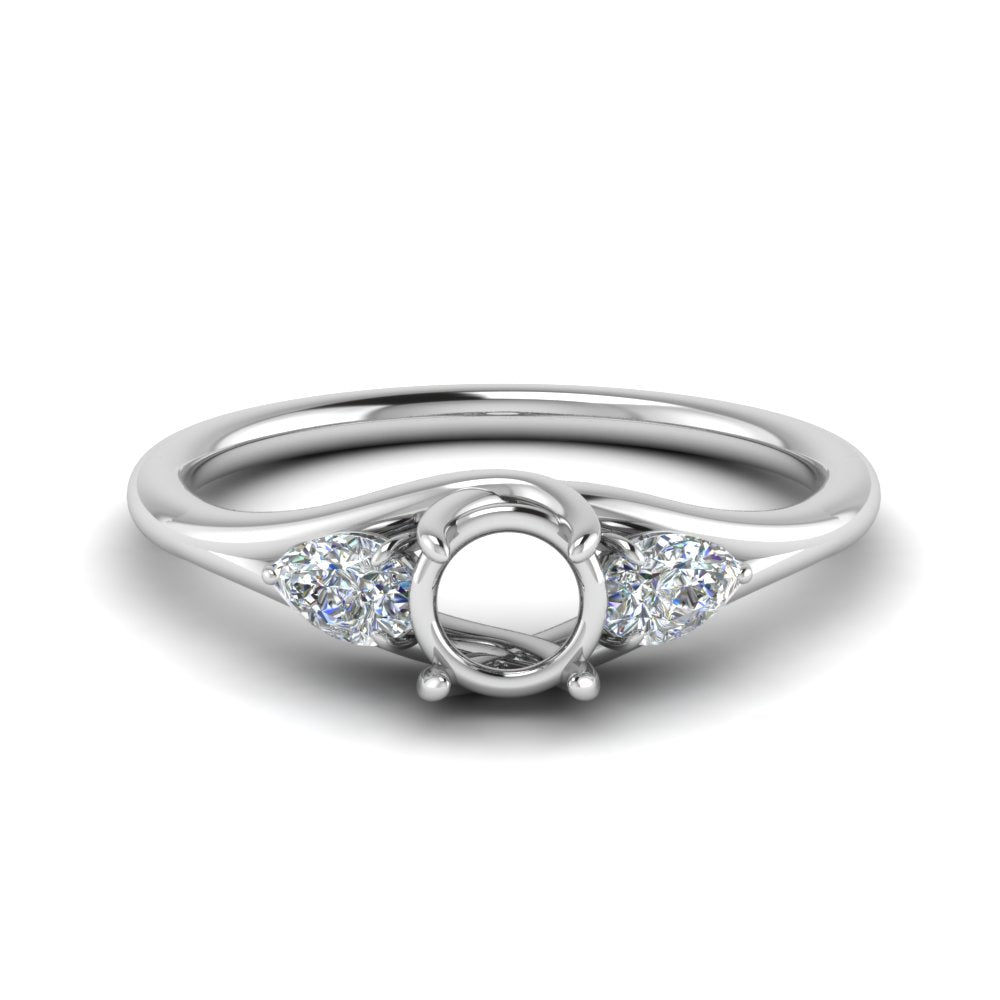 Semi Mount Round And Pear Shape Trellis Ring