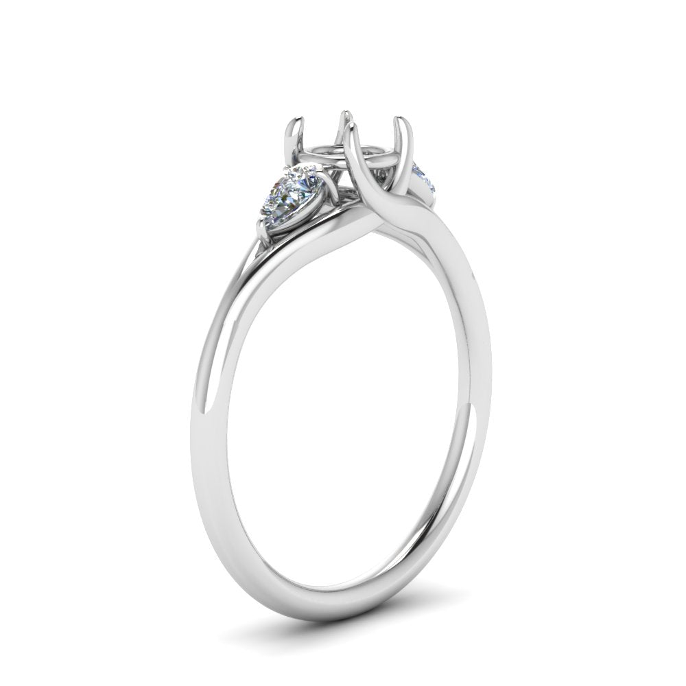 Semi Mount Round And Pear Shape Trellis Ring