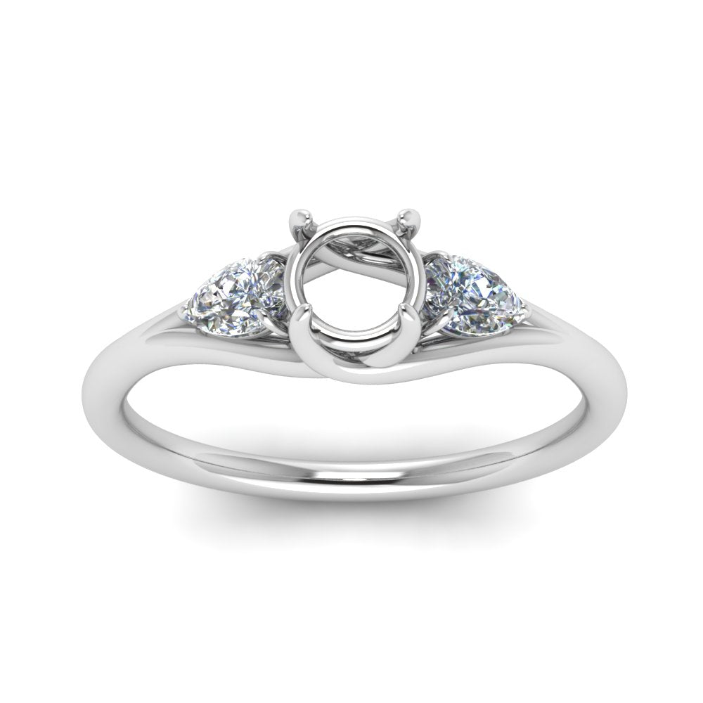 Semi Mount Round And Pear Shape Trellis Ring
