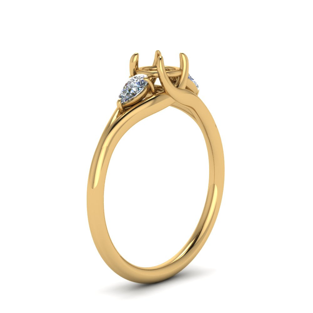 Semi Mount Round And Pear Shape Trellis Ring