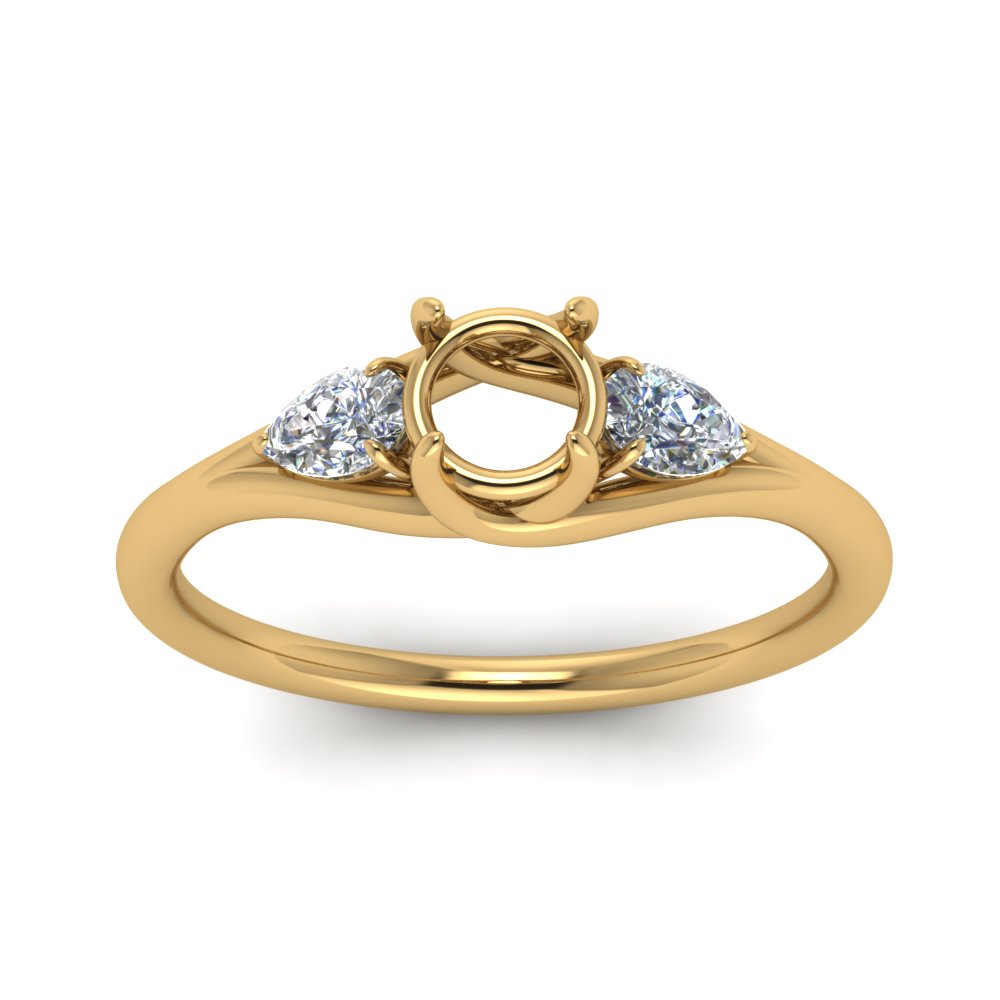 Semi Mount Round And Pear Shape Trellis Ring