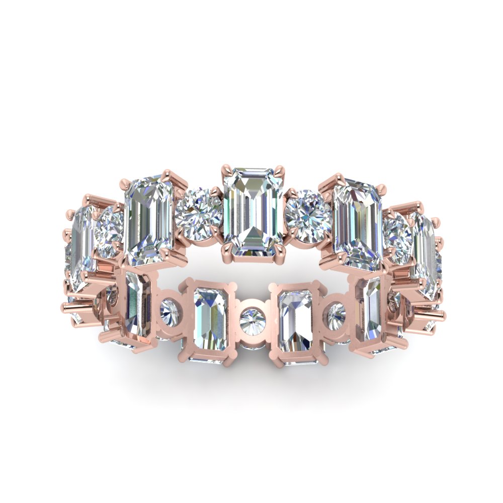 3.50 Carat Emerald Cut With Round Band