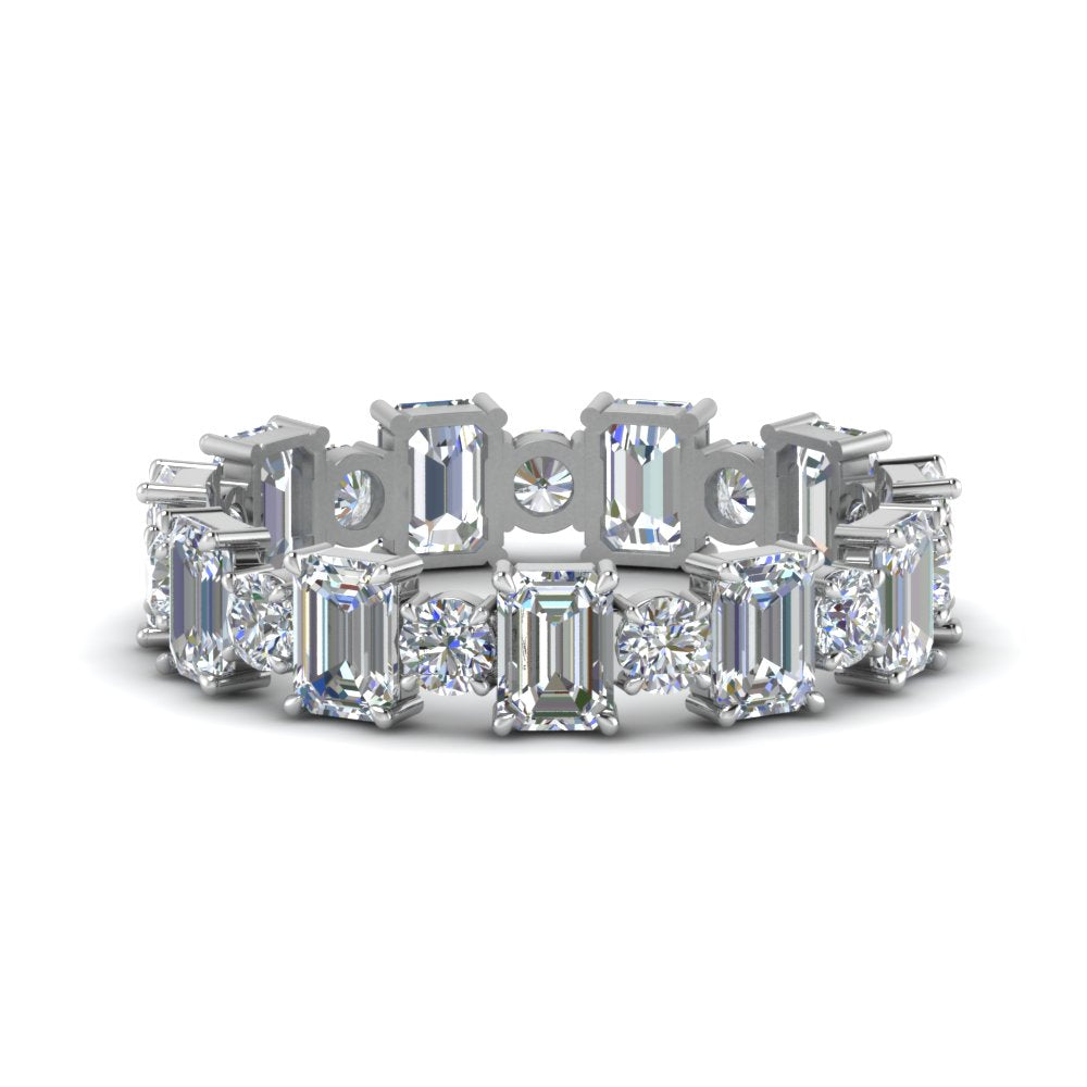 3.50 Carat Emerald Cut With Round Band