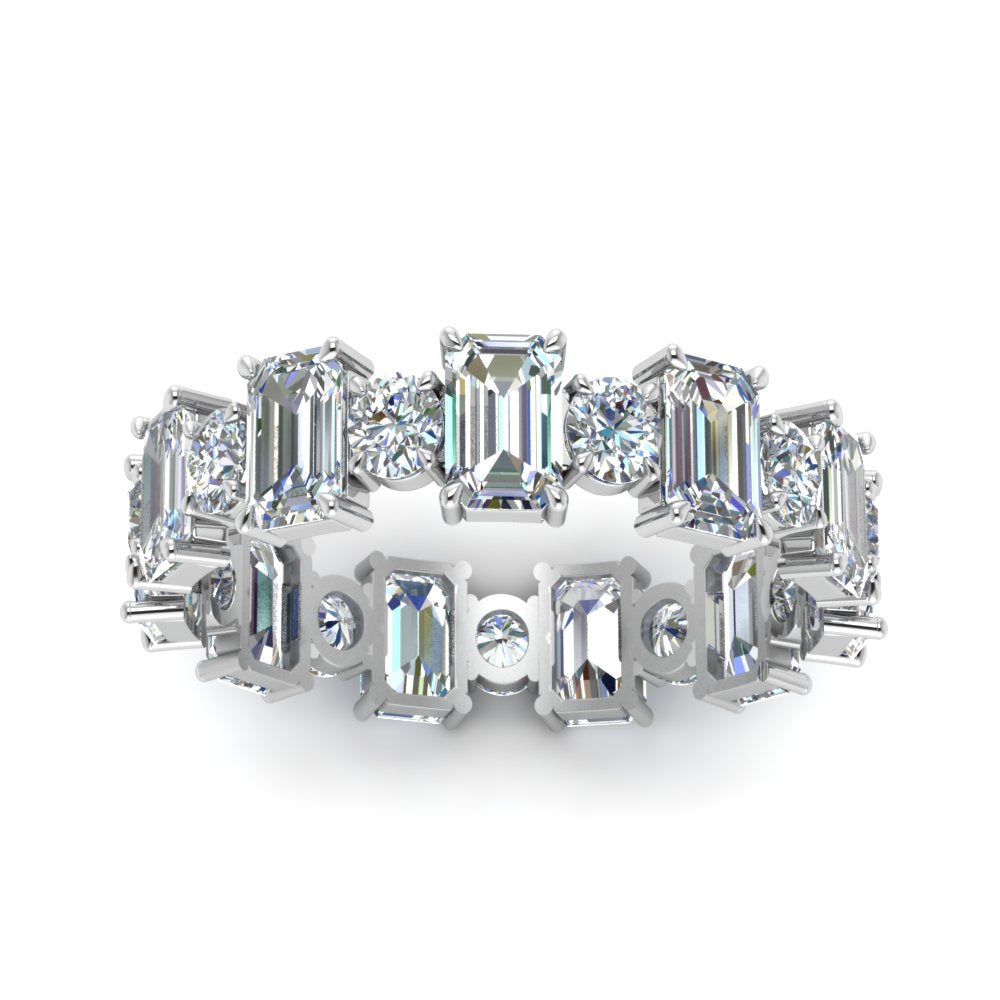 3.50 Carat Emerald Cut With Round Band