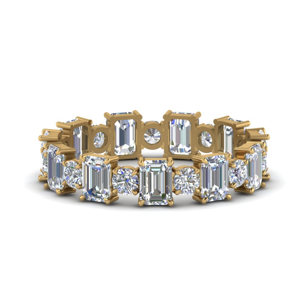 3.50 Carat Emerald Cut With Round Band