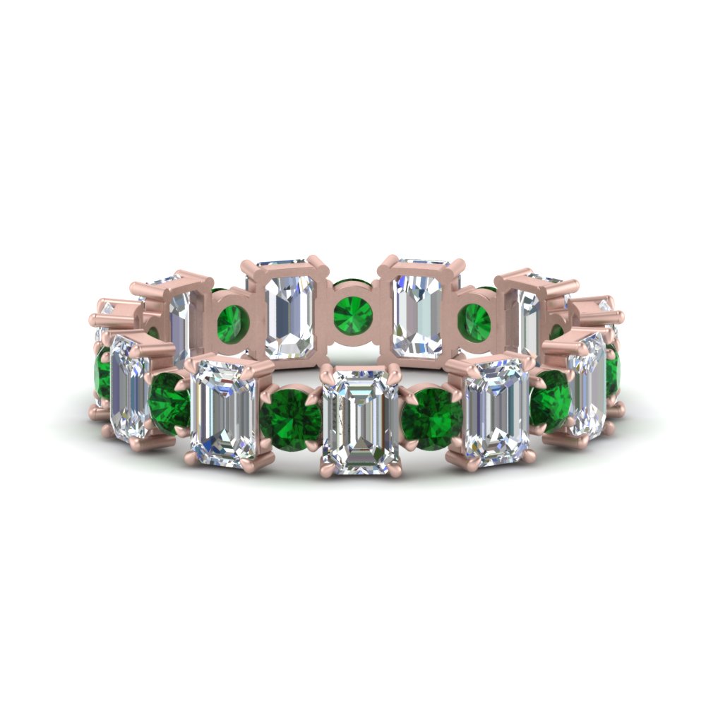 3.50 Carat Emerald Cut With Round Band