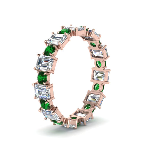 3.50 Carat Emerald Cut With Round Band