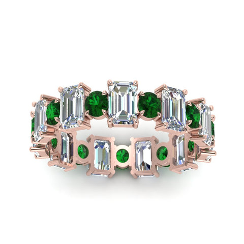 3.50 Carat Emerald Cut With Round Band