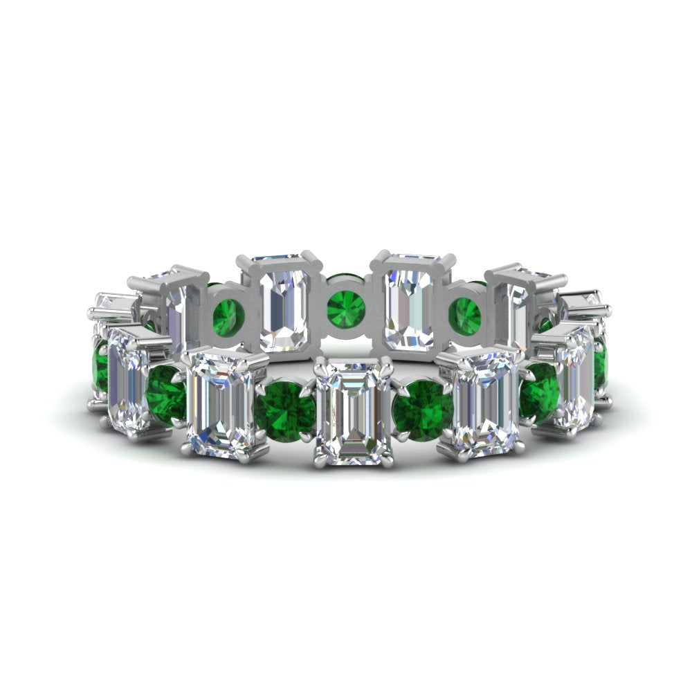 3.50 Carat Emerald Cut With Round Band