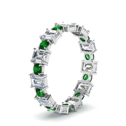 3.50 Carat Emerald Cut With Round Band