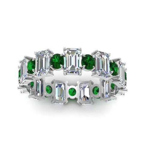 3.50 Carat Emerald Cut With Round Band