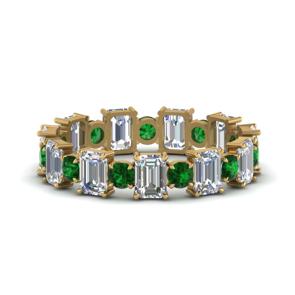 3.50 Carat Emerald Cut With Round Band