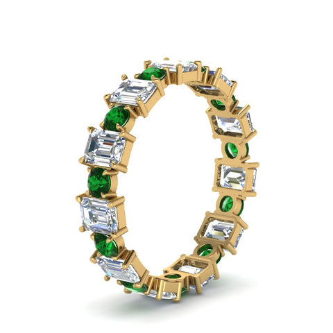 3.50 Carat Emerald Cut With Round Band