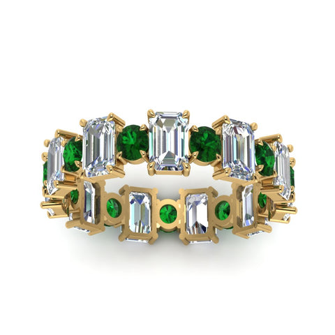 3.50 Carat Emerald Cut With Round Band