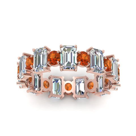 3.50 Carat Emerald Cut With Round Band