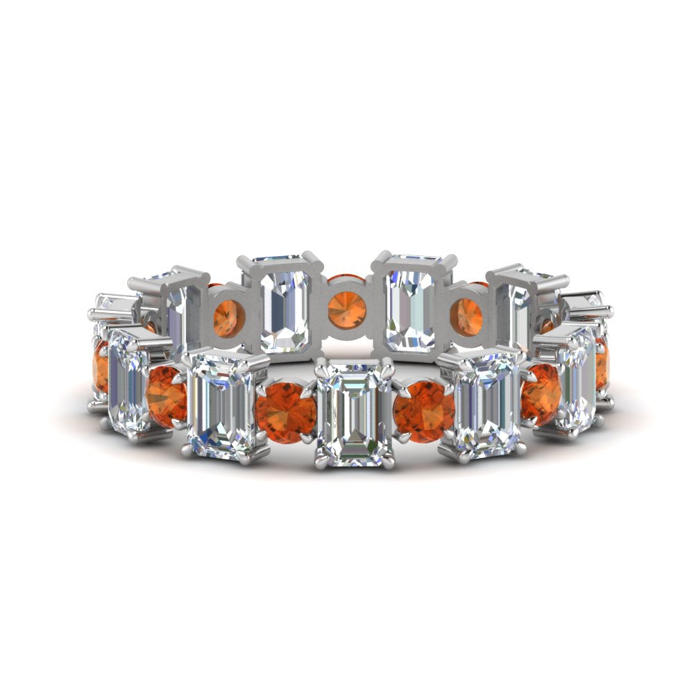 3.50 Carat Emerald Cut With Round Band