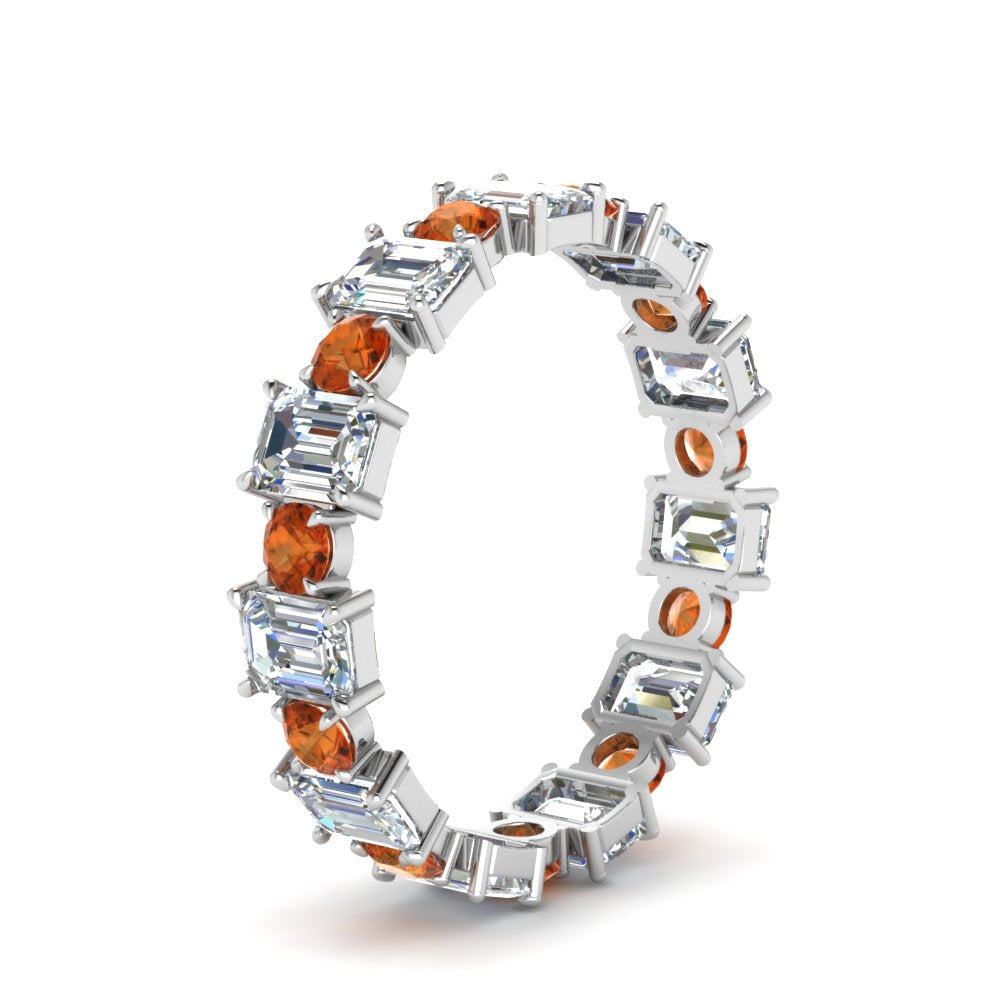 3.50 Carat Emerald Cut With Round Band