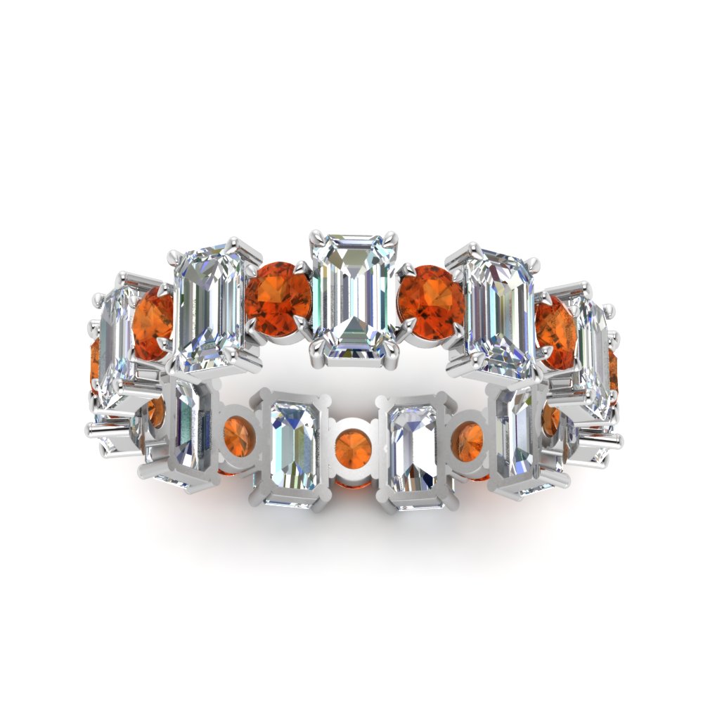 3.50 Carat Emerald Cut With Round Band