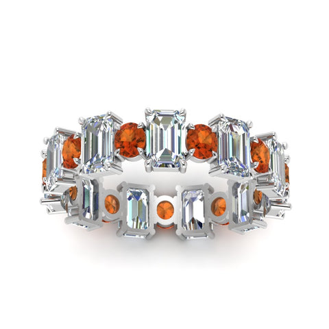 3.50 Carat Emerald Cut With Round Band