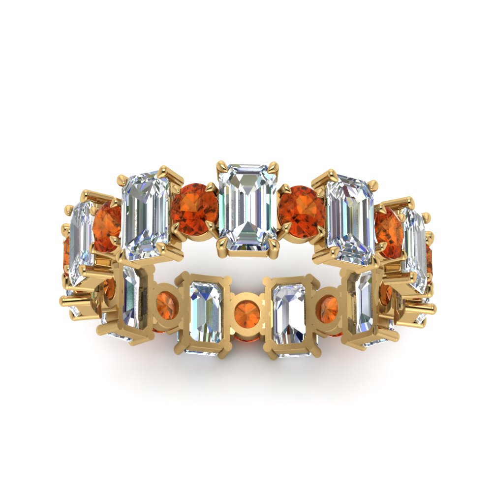 3.50 Carat Emerald Cut With Round Band