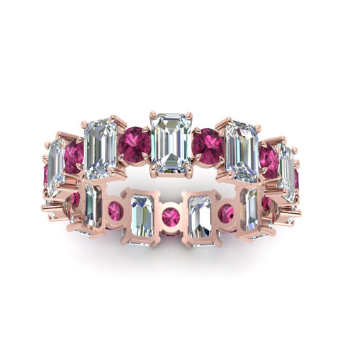 3.50 Carat Emerald Cut With Round Band