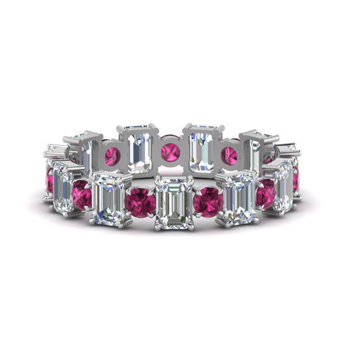 3.50 Carat Emerald Cut With Round Band