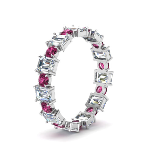 3.50 Carat Emerald Cut With Round Band