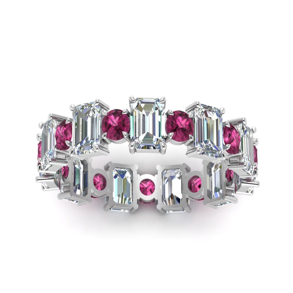 3.50 Carat Emerald Cut With Round Band