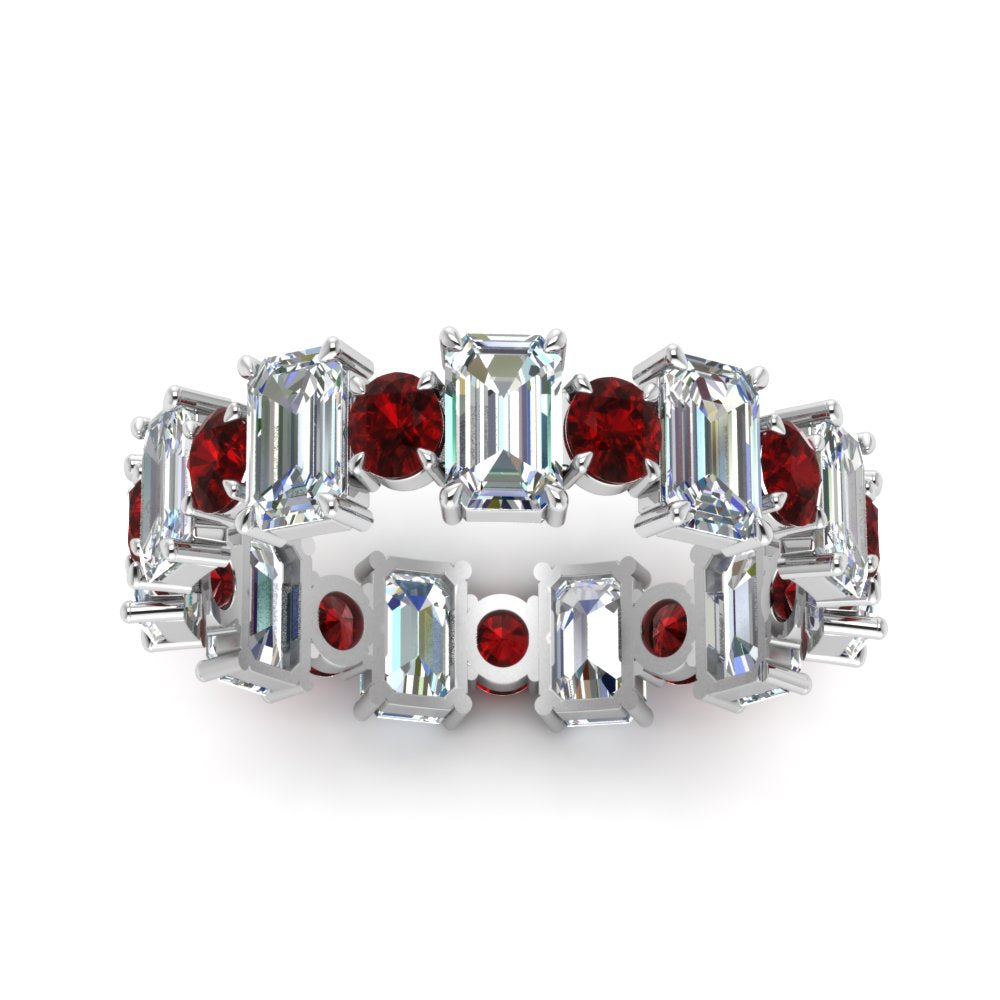 3.50 Carat Emerald Cut With Round Band