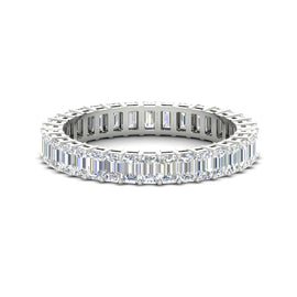 Stunning Emerald Cut Eternity Wedding Band