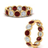 Load image into Gallery viewer, 3.50-carat-eternity-ring-bezel-ruby-in-yellow-gold-FDEWB10558-0.25CTGRUDRANGLE3-NL-YG