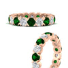 Load image into Gallery viewer, 3.60-carat-cirque-round-diamond-and-emerald-eternity-wedding-band-in-rose-gold-FD8072ROBGEMGRANGLE3-3.60CT-NL-RG?v=1751956652