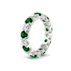 Load image into Gallery viewer, 3.60-carat-cirque-round-diamond-and-emerald-eternity-wedding-band-in-white-gold-FD8072ROBGEMGRANGLE2-3.60CT-NL-WG?v=1751956655