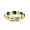 Load image into Gallery viewer, 3.60-carat-cirque-round-diamond-and-emerald-eternity-wedding-band-in-yellow-gold-FD8072ROBGEMGRANGLE5-3.60CT-NL-YG?v=1751956658