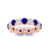 Load image into Gallery viewer, 3.60-carat-cirque-round-diamond-and-sapphire-eternity-wedding-band-in-rose-gold-FD8072ROBGSABLANGLE5-3.60CT-NL-RG?v=1751956651