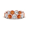 Load image into Gallery viewer, 3.90-carat-eternity-ring-bezel-orange-sapphire-in-rose-gold-FDEWB10558-0.30CTGSAORANGLE3-NL-RG