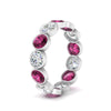 Load image into Gallery viewer, 3.90-carat-eternity-ring-bezel-pink-sapphire-in-white-gold-FDEWB10558-0.30CTGSADRPIANGLE3-NL-WG