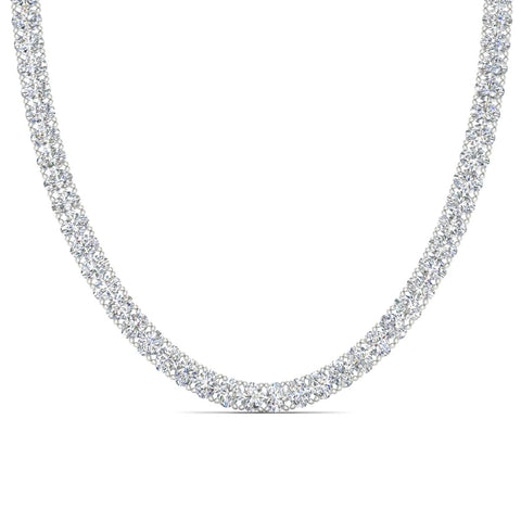 30 Ct Classic Oval Shaped Diamond Tennis Necklace
