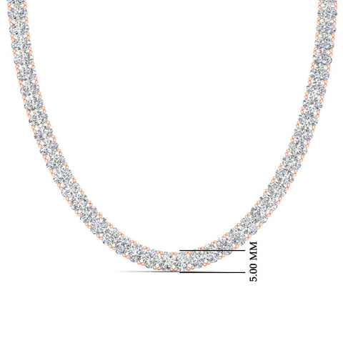 30 Ct Classic Oval Shaped Diamond Tennis Necklace