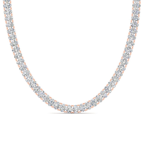 30 Ct Classic Oval Shaped Diamond Tennis Necklace