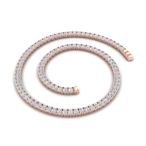 30 Ct Classic Oval Shaped Diamond Tennis Necklace