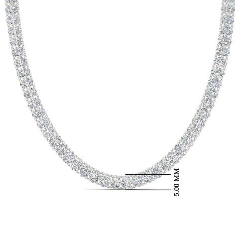 30 Ct Classic Oval Shaped Diamond Tennis Necklace