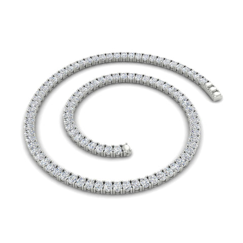 30 Ct Classic Oval Shaped Diamond Tennis Necklace