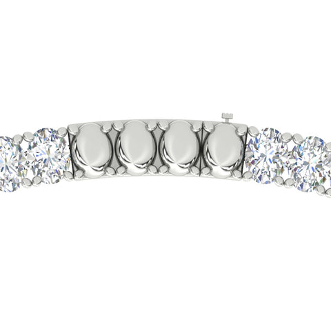 30 Ct Classic Oval Shaped Diamond Tennis Necklace